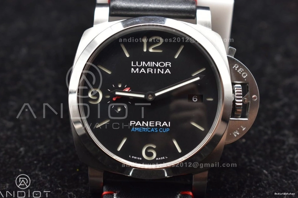 on  PAM732 Strap Green 1:1 P OnTrend Dial Leather Brown Dark Best 999 TTF Edition 0210